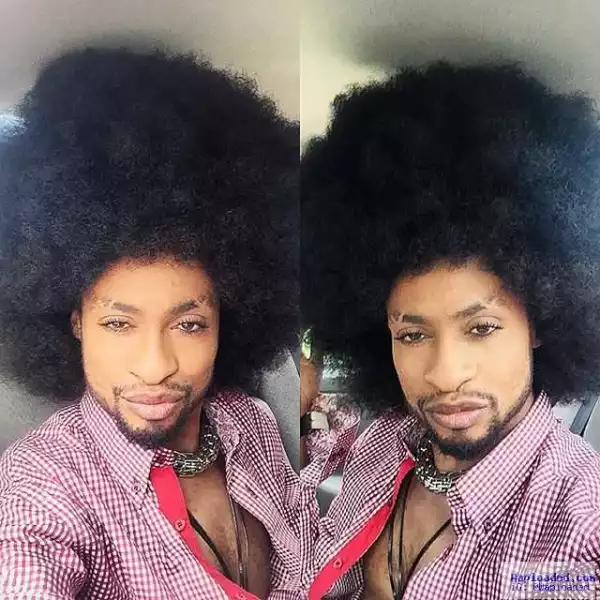 Photos: Denrele Edun stuns in huge afro hair